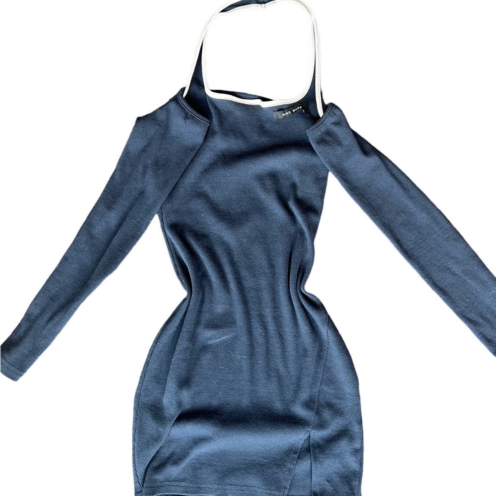 Navy & White “Handmade” Halter Mini Dress